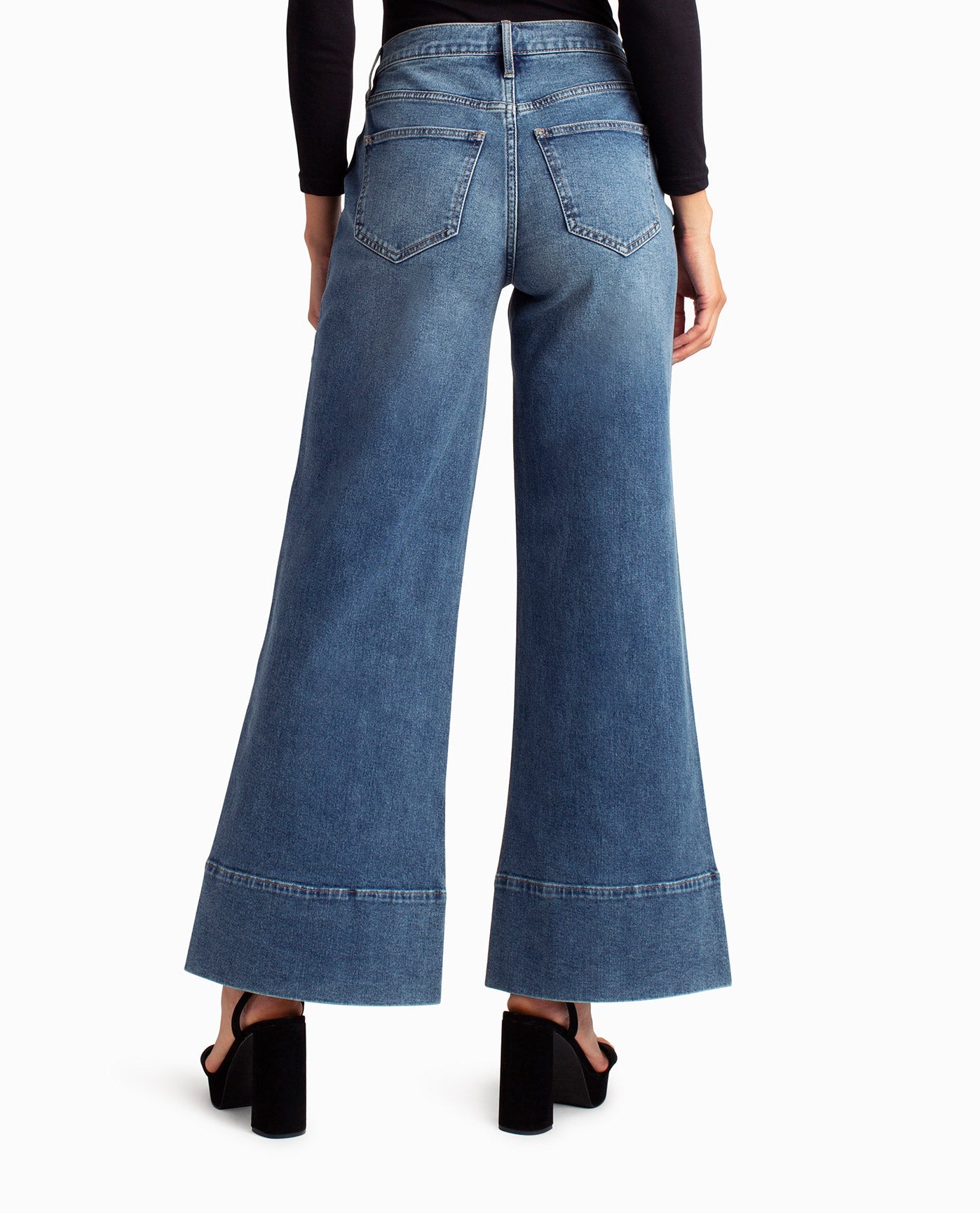 Eco Distressed High-Rise Wide Leg Jeans | GUESS